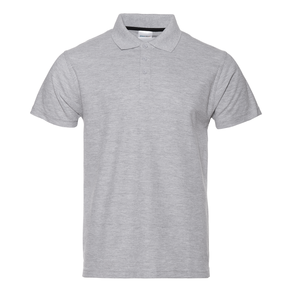 Рубашка поло мужская STAN хлопок/полиэстер 185, 104, Серый меланж