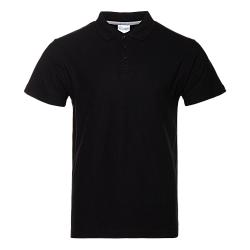 Рубашка поло мужская STAN хлопок/полиэстер 185, 104, Чёрный